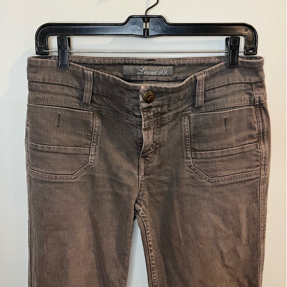 Level 99 Denim Flare Grey Distressed Mid Rise Jean Size 28 - Picture 3 of 7